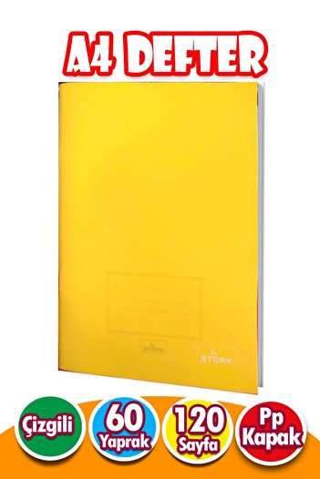 Harika Kitap Pp Cover Wirebound Notebook 60 Sheets |   A4 Paper |   Striped Notebook Large Size