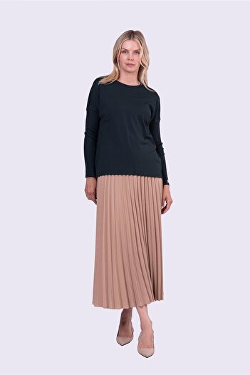 Invee Cuffed Sleeve Knitwear Tunic Emerald
