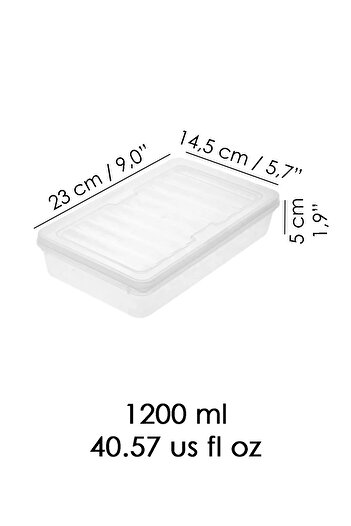 Meleni Home 1 Adet Mikrodalga Uyumlu Saklama Kabı - Organizer Düzenleyici Gıda Erzak Kabı 1200 ml Şeffaf