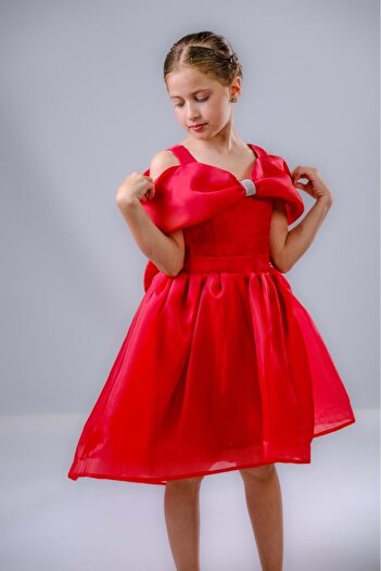 Mnk Baby&Kids Girl's Stone Bowknot Isalon Dress M00763 Red
