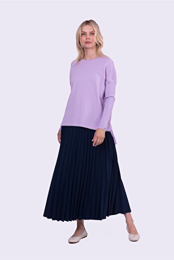Invee Knitted tunic with tight sleeves lila