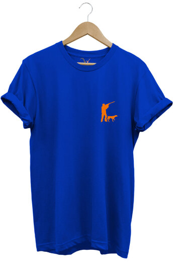 WİDİ Hunting Avcılık Minimal Hunting Dog and Hunter Printed 100% Cotton Regular Fit Unisex T-Shirt