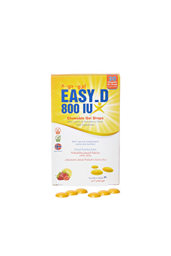 SuLinda Easy-D Vitamin D 800 IU - 30 Soft Gels (Lemon & Strawberry Flavor)