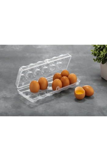 Se Yank Haus In-Cabinet Egg Storage Carrying Container Plastic 12 Egg Cups