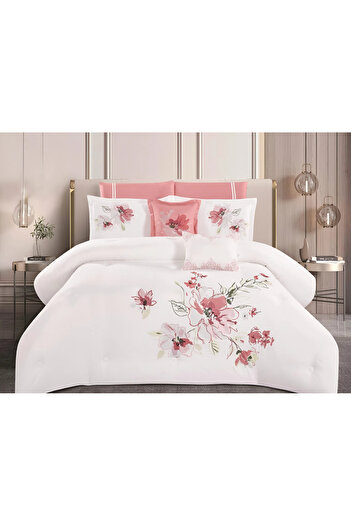 SNOOZYL Embroidered king-size bedspread for elegance and comfort. Microfiber filling, 240*260 cm.