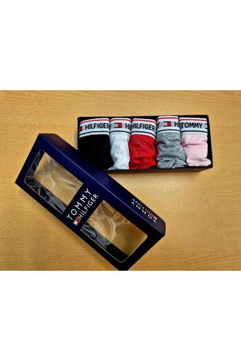 Tommy Hilfiger Set of thong underwear - 5 pairs, white, black, grey, red, purple, size M