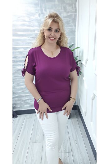 tülaybutik Women's Patterned Plus-Size T-Shirt