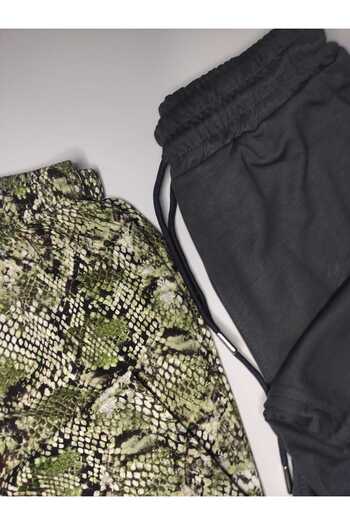 DÜVEN 2-Piece Women's Single-Layer Modal Wide-Leg Sweatpants & Cotton Pajama Bottoms