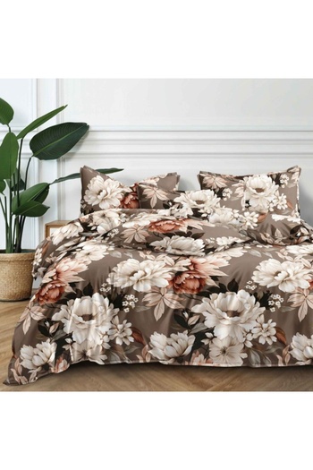 H Hotel Supplier R Royal Home bed linen for 2 people, microfiber, 4 pieces, brown