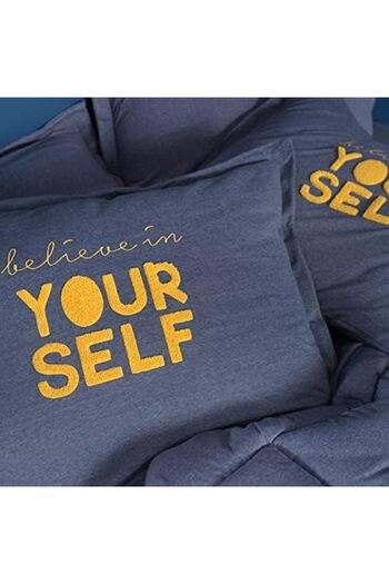 STOREMAX Sellbuyst Home Motto Cotton Comfort Single Sleeping Set Indigo Trendy 266450