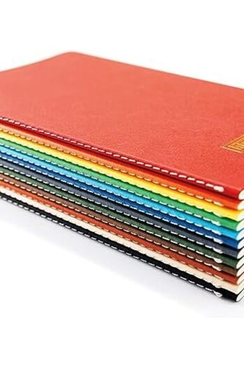 STOREMAX Sellbuyst Notes 13X21 cm Cardboard Cover Thread Stitched Notebook, 24 Sheets, Pack of 6, Colorful Train