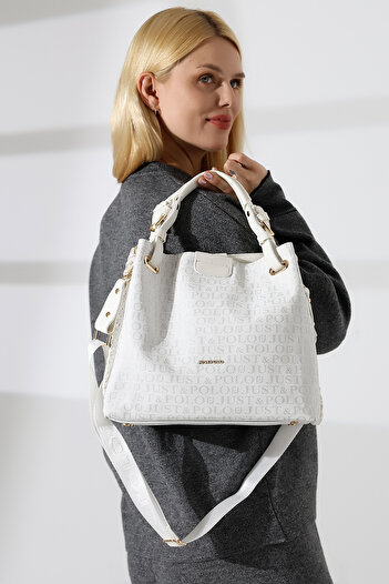 Just Polos Large Size Hand Knitted Detailed Useful Women's Shoulder and Hand Bag Victoria