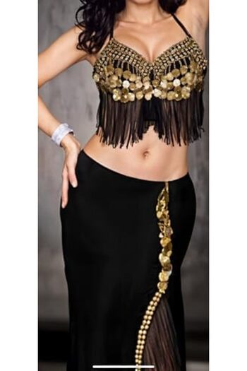 Generic Elegant Black Oriental Dance Outfit with Unique Design