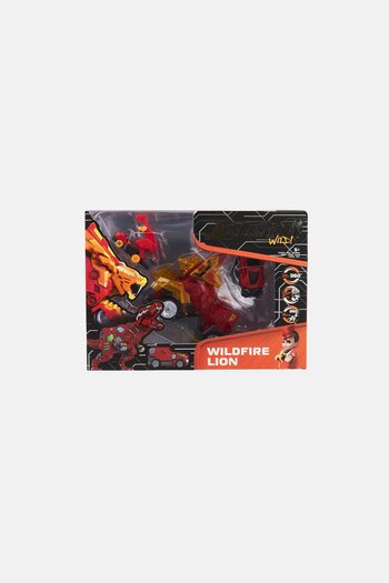 Screechers Wild Wild Fire Lion Transformation Monster Car, Red