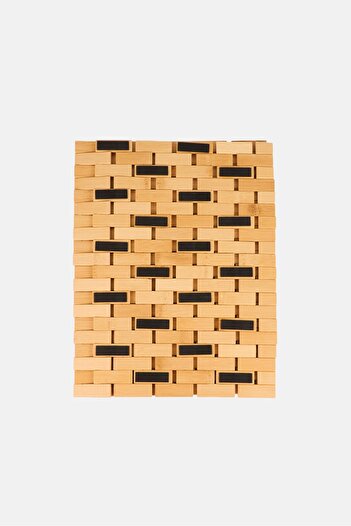 simply green Bamboo Lattice Bath Mat, Beige