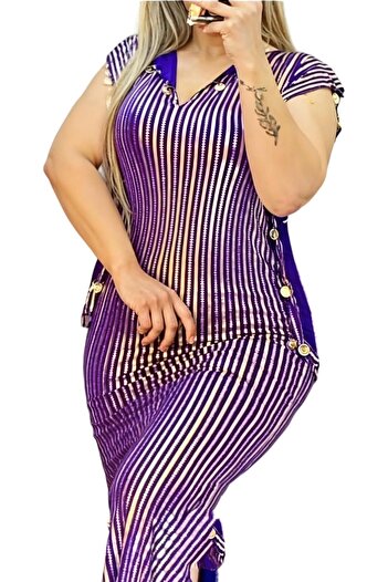 Generic Nancy Kaftan Free Size Fit Up to 75 Kg Light Purple with Silver