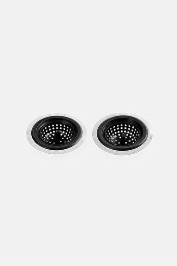 Lifestyle 2 Pieces Silicone Sink Strainer Set, Black