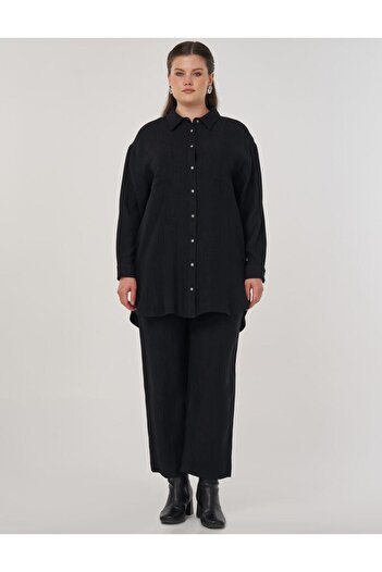 Kayra Pocket Detailed Lyocell Double Suit Black