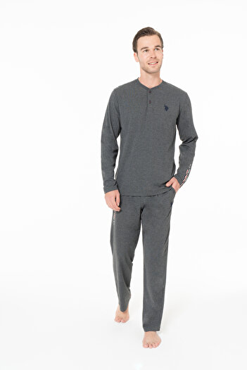 U.S. Polo Assn. Men's Comfortable Collar Buttoned Anthracite Plus Size - Anthracite - Batdn18W95W9Bwtl-Ant