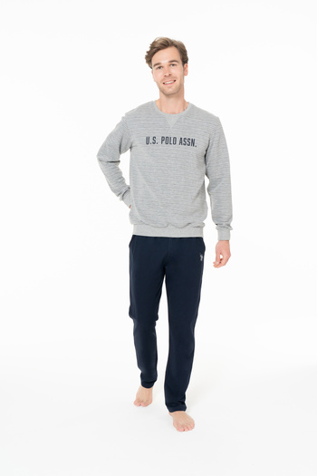 U.S. Polo Assn. Men's Crew Neck Comfortable Rubber Sleeve Gray Home Team - Gray - Sreia18G93Q4-Agri