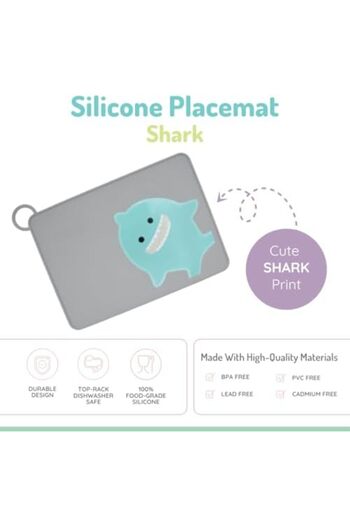 Melii 100% Food Grade Silicone Placemat with Raised Edge for Babies, Toddler and Kids