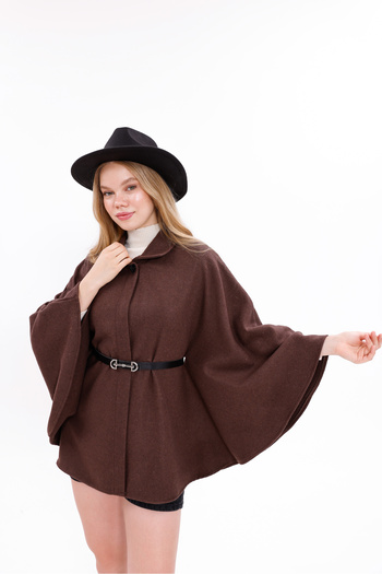 Moda Palmiss Women's Belted Stitched Poncho