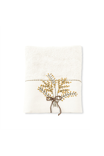 Altınbaşak Laurel Bamboo Embroidered Hand Towel 50 X 90 Ecru