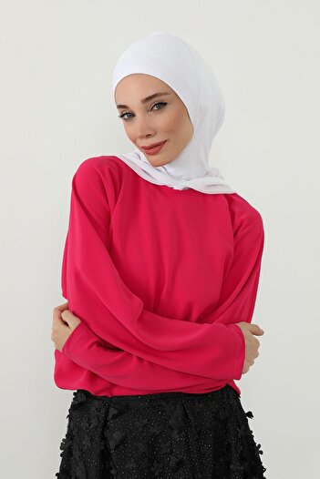 Aisha's Design Chiffon Hooded Combed Cotton Bonnet with Neck Covering Feature, B-95, White - White
