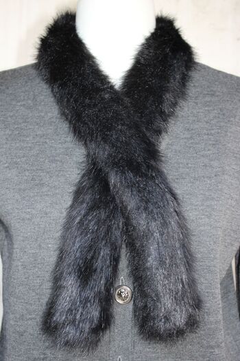 trikobis Wool Knitwear Cardigan with Fur Collar Detail