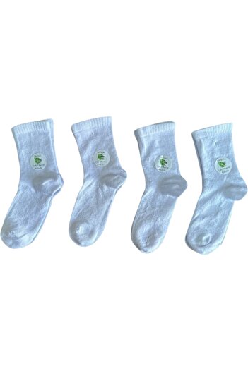 Babexi Bamboo Socks 4 Pairs Socket White Toe Seamless 1 Month, 12 Months Unisex