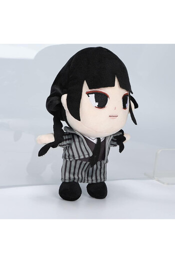 Amycute Addams doll, plush, white/gray/black, 25 cm