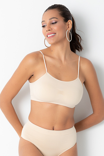 Miorre Doremi Thin Strap Gathered Bra with Cover