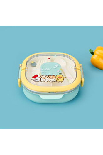 MATMEL Figured Food Container - Green / Yellow - 700 ml
