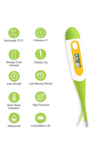 Easy Home sa Easy@Home digital thermometer with flexible tip, green
