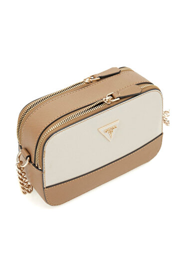 Guess Women's Color Block Double Compartment Camera Bag - Beige
