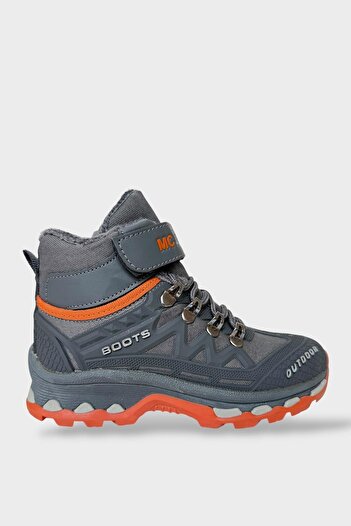 Liger Children's Fur Lined Zippered Outdoor Boots Smoked - Orange