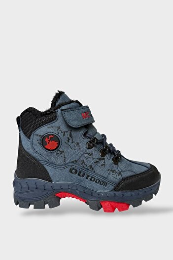 Liger Children's Fur-Lined Zippered Outdoor Boots Dark Blue