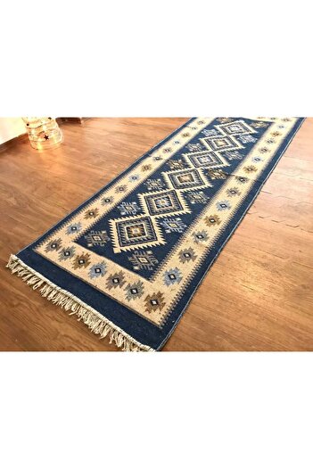 Casa de vis Online Traditional style carpet, cotton with jute, Casa De Vis Online, blue, 80 x 150 CM