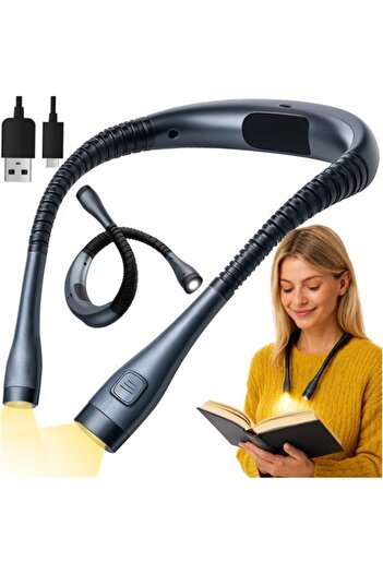 zola LED reading lamp, warm/neutral/cool light, 3 intensities, flexible, USB-C, 59 x 2.3 cm
