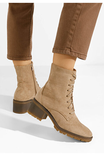 B T Shoes Γυναικεία μποτάκια Cariana χακι