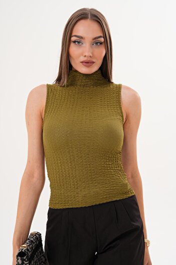 ŞİMAL Women's Half Fisherman Sleeveless Wrap Blouse 255273 -