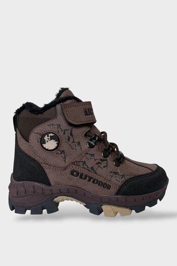 Liger Children's Fur-Lined Zippered Outdoor Boots Brown