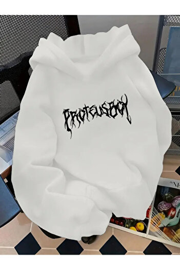 Touz Moda Світшот з капюшоном Streetwear з принтом, унісекс, оверсайз