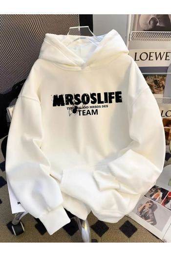 Touz Moda Світшот з капюшоном Streetwear з принтом, унісекс, оверсайз