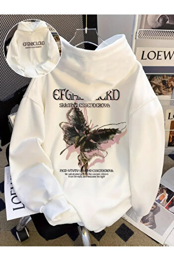 Touz Moda Світшот з капюшоном Streetwear з принтом, унісекс, оверсайз
