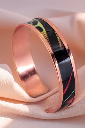 OSMANLI GÜMÜŞ Women's Copper Bracelet Ring Set - Sofia Model Special Edition Metal Box and Quartz Stone