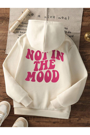 SVART WEAR Not in the Mood Oversize Cotton Hoodie Printed Hooded Sweatshirt
