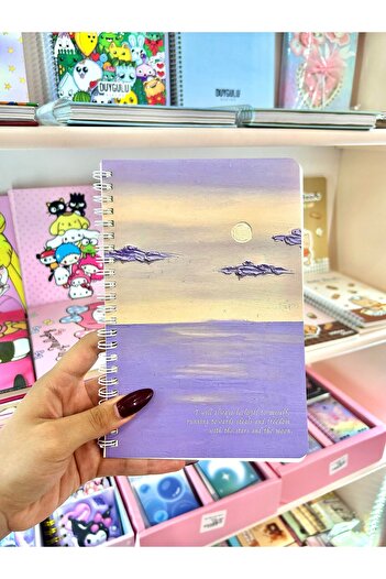 Wisevelya Purple Design Sea Themed Notebook