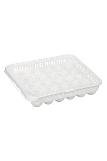 OEM Cofraj din Plastic Alb cu Capac pentru 30 de Oua 27.5x32x7.7cm