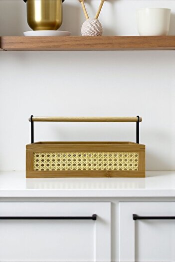 ANJEAHOME Sassari Bamboo Hazeran Rectangular Organizer Stand - Kitchen and Bathroom Organizer